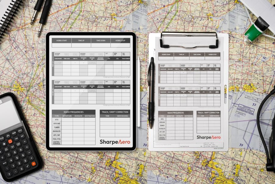 VFR Flight Log 2.0 | iPad & Kneeboard Templates for Flight Training ...